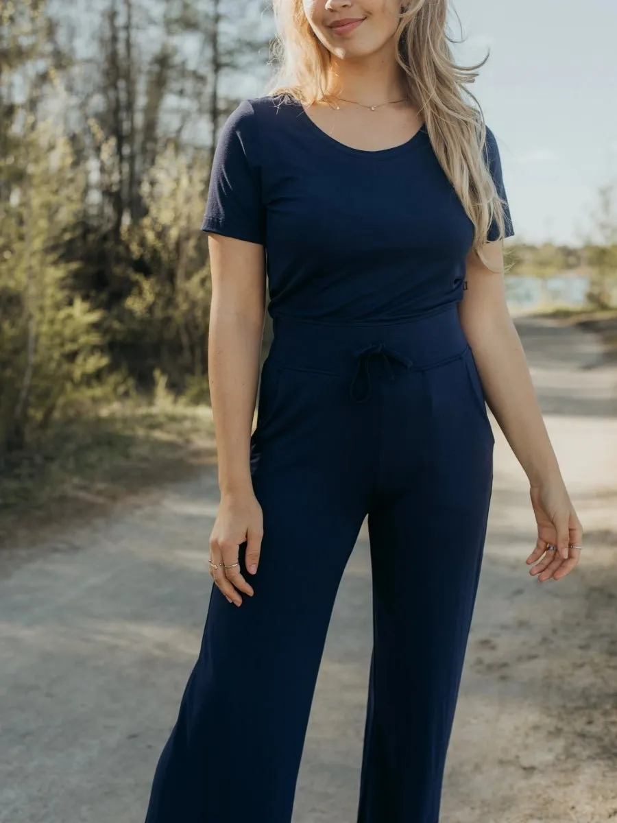 Combinaison Gracious à Jambes Larges Ecovero™ - Bleu Marine