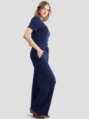 Combinaison Gracious à Jambes Larges Ecovero™ - Bleu Marine