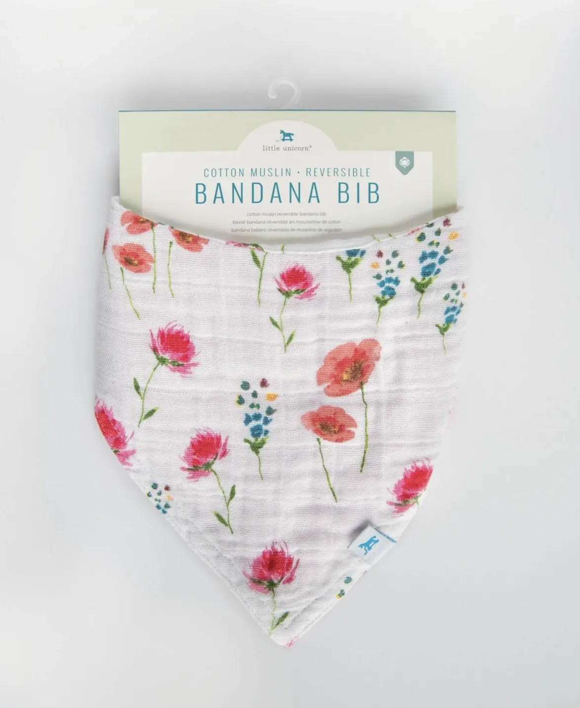 Cotton Muslin Reversible Bib- Wild Mums
