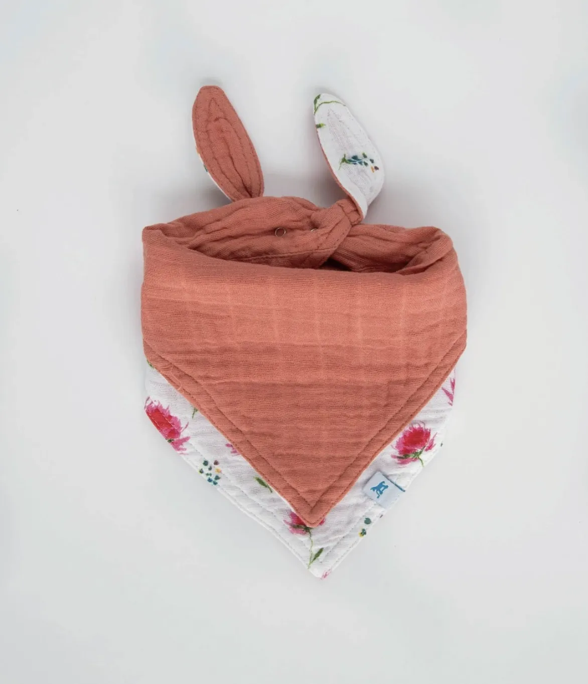 Cotton Muslin Reversible Bib- Wild Mums
