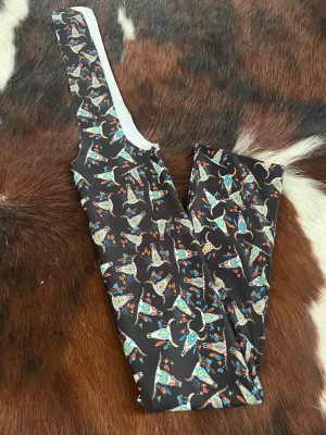 Cow skull printed slip on tail bag