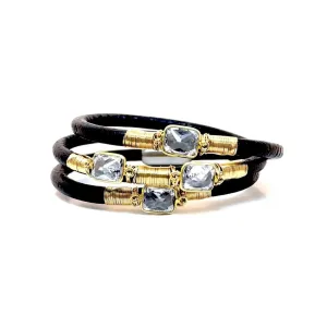 CZ Crazy Triple Leather Bracelet