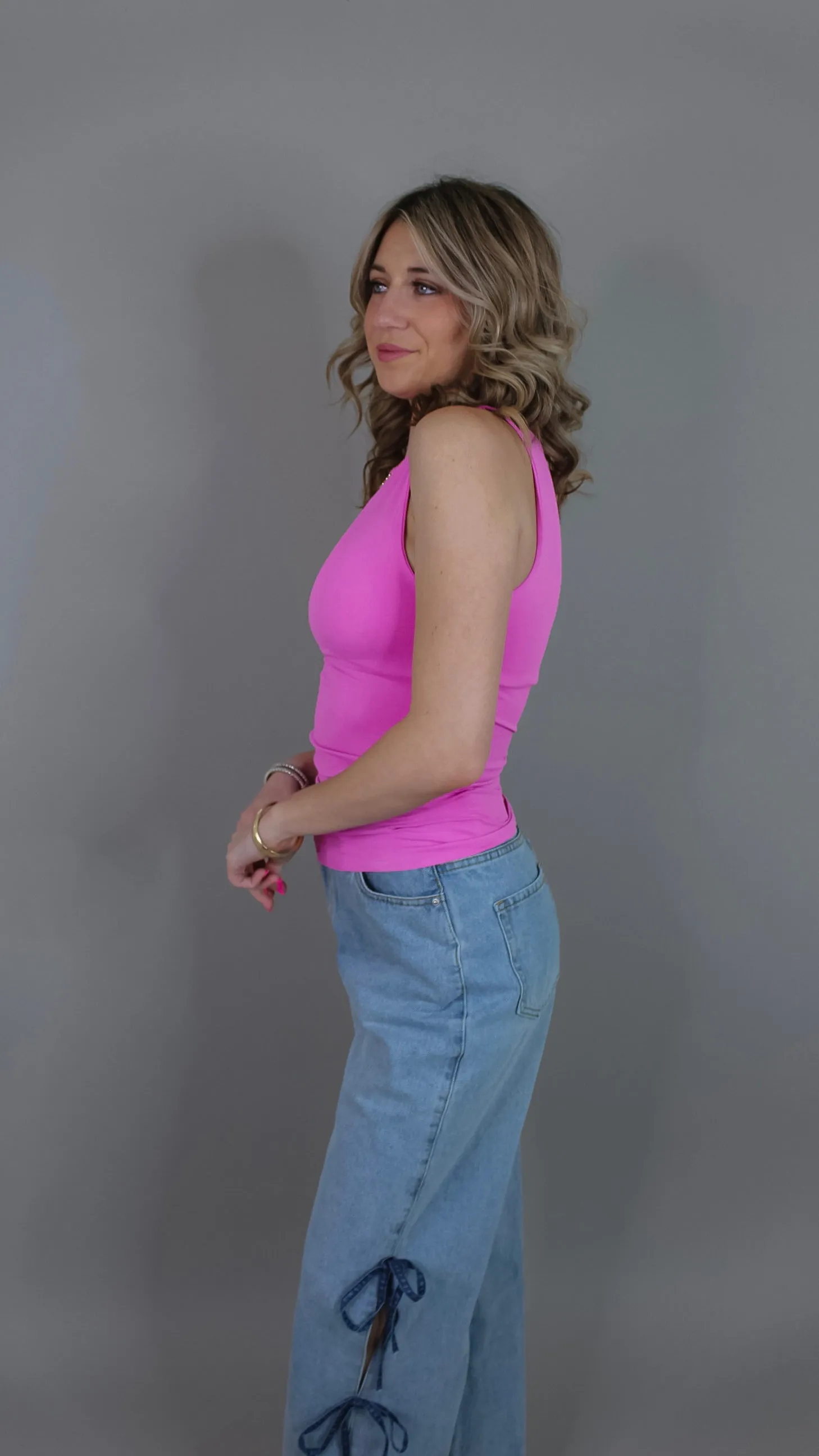 Deena Boat Neck Tank Top - Purple