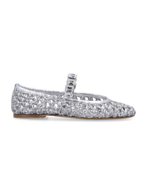 Delicate Woven Ballet Flats With Embellishments