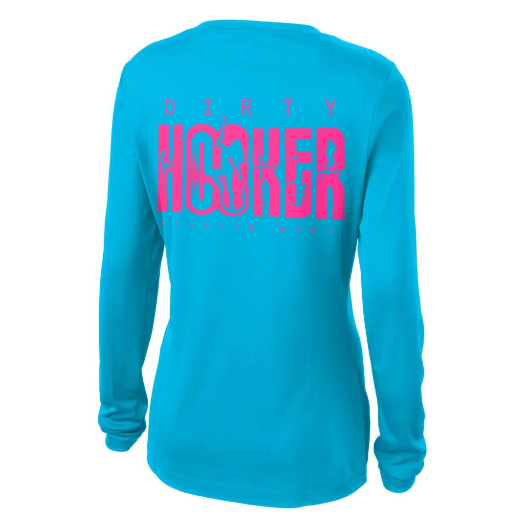 Dirty Hooker Classic Pink Ladies V-neck Dry Fit