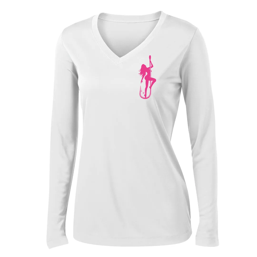 Dirty Hooker Classic Pink Ladies V-neck Dry Fit