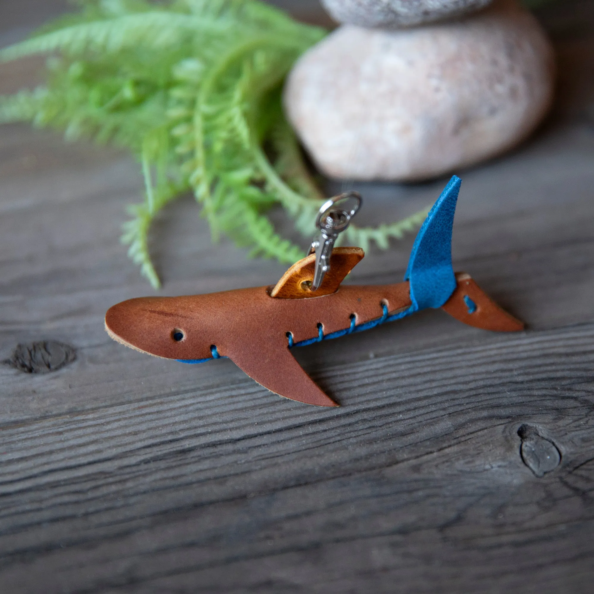DIY Leather Animal Shark Keychain Kit