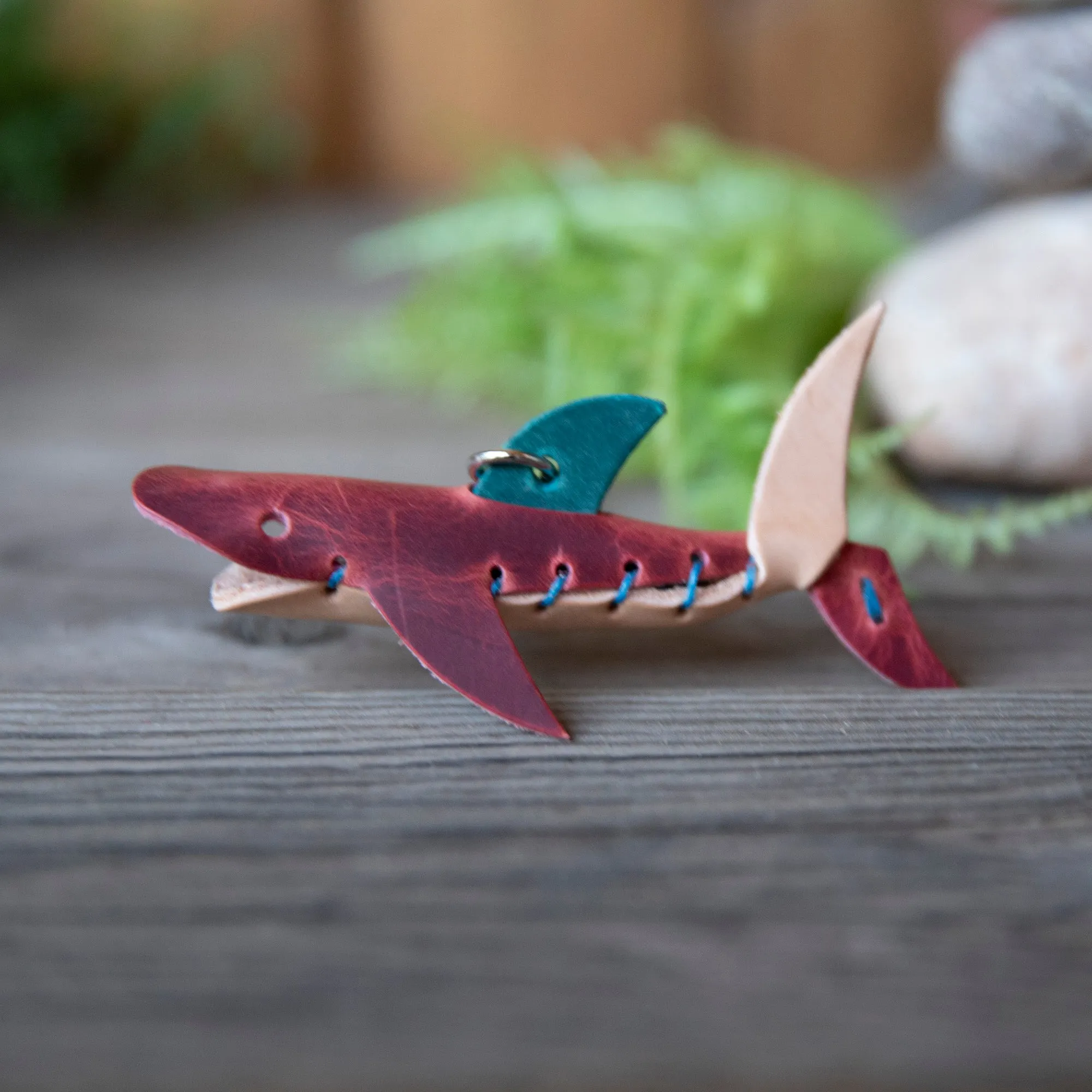 DIY Leather Animal Shark Keychain Kit