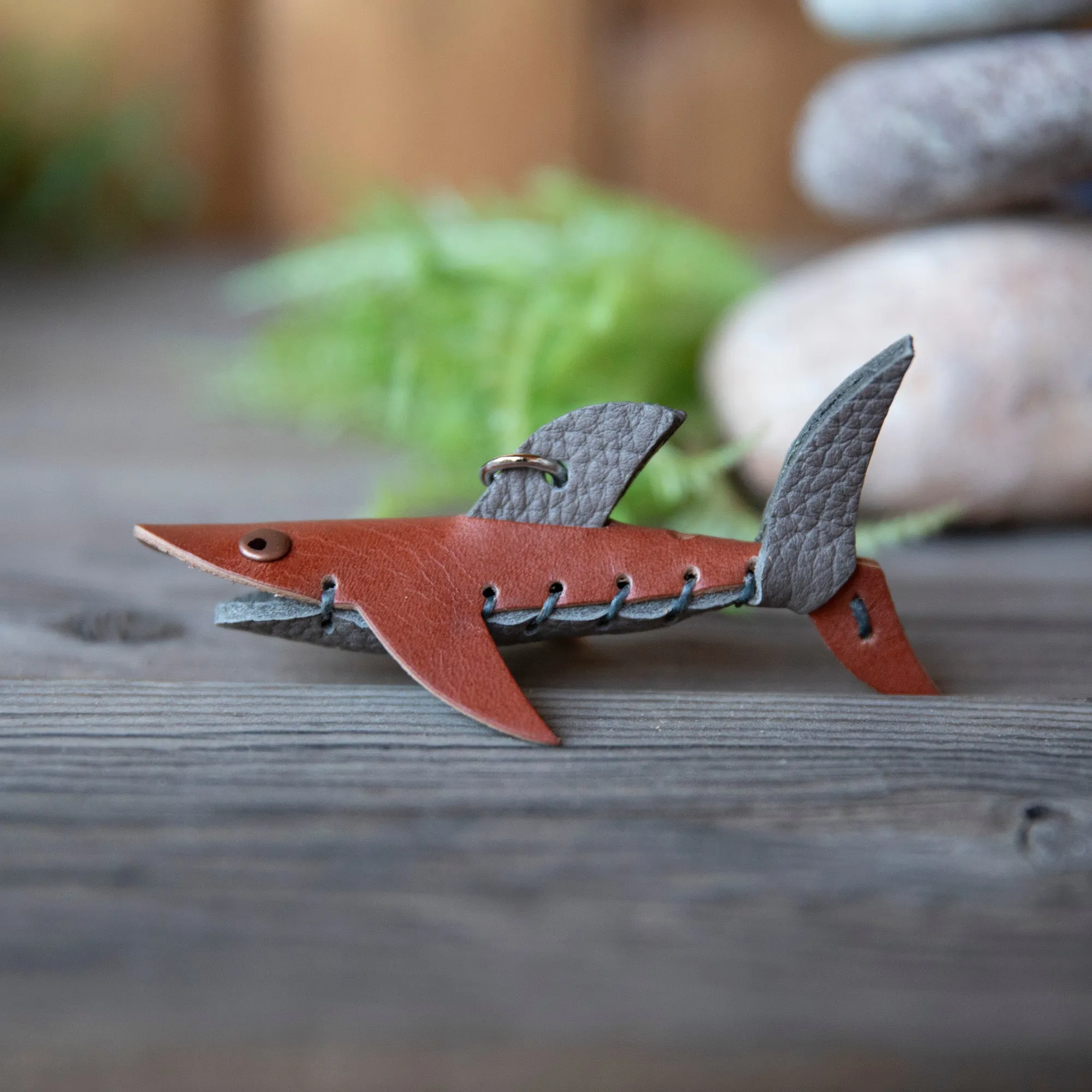 DIY Leather Animal Shark Keychain Kit