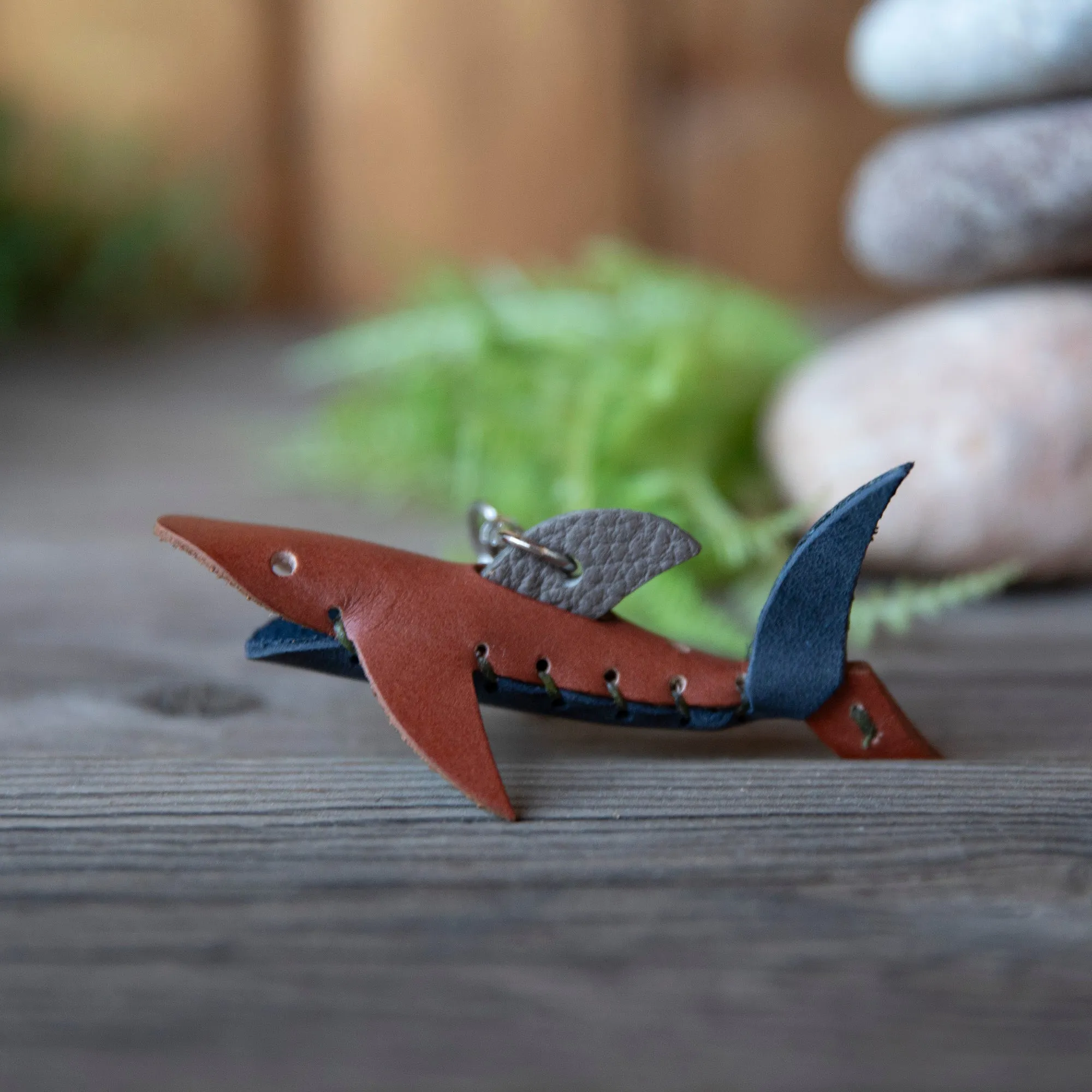 DIY Leather Animal Shark Keychain Kit