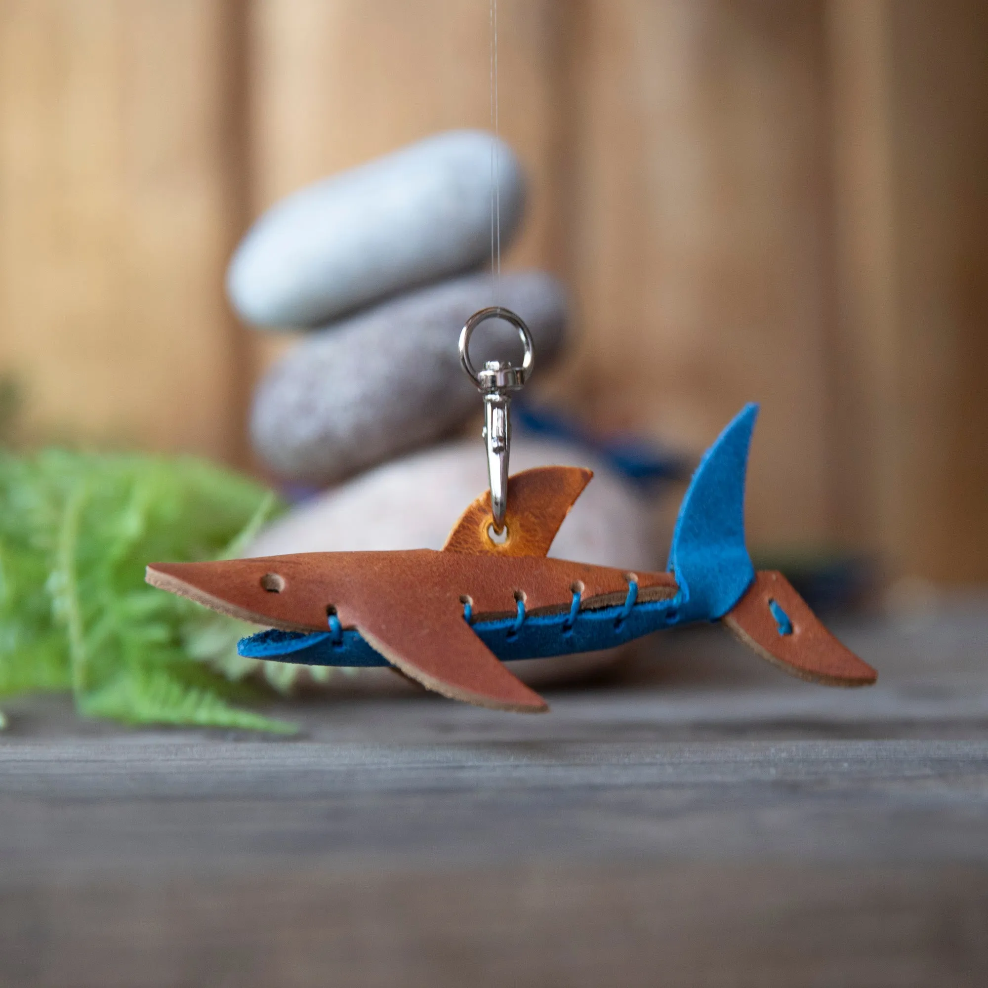 DIY Leather Animal Shark Keychain Kit