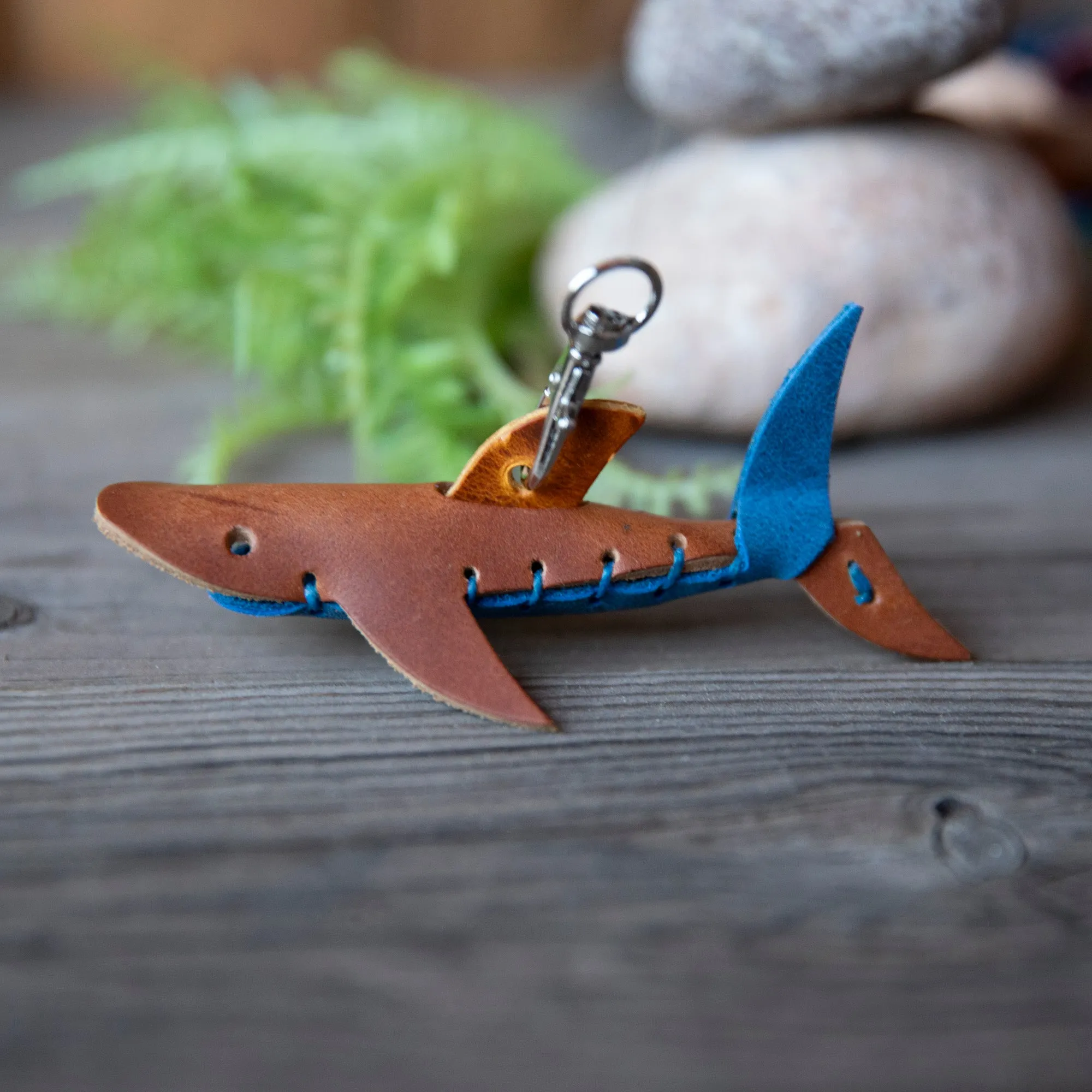 DIY Leather Animal Shark Keychain Kit