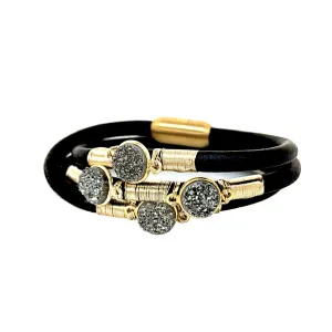 Druzy Crazy Triple Leather Bracelet