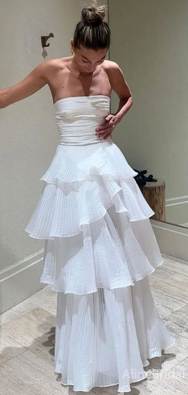 Elegant Strapless A-line Long Prom Dress,Evening Dress,PD37686