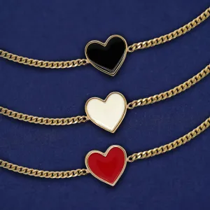 Enamel Heart Bracelet