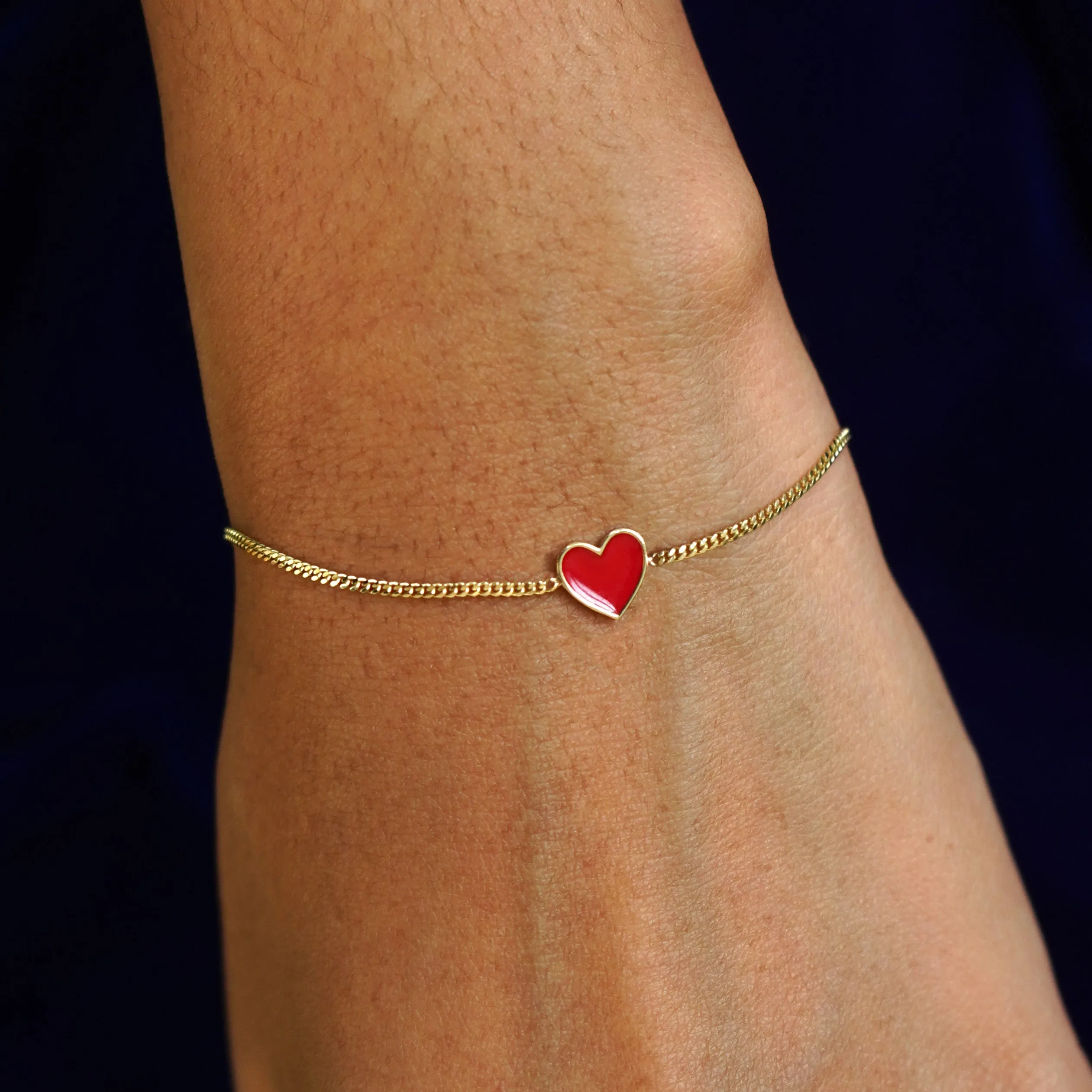 Enamel Heart Bracelet