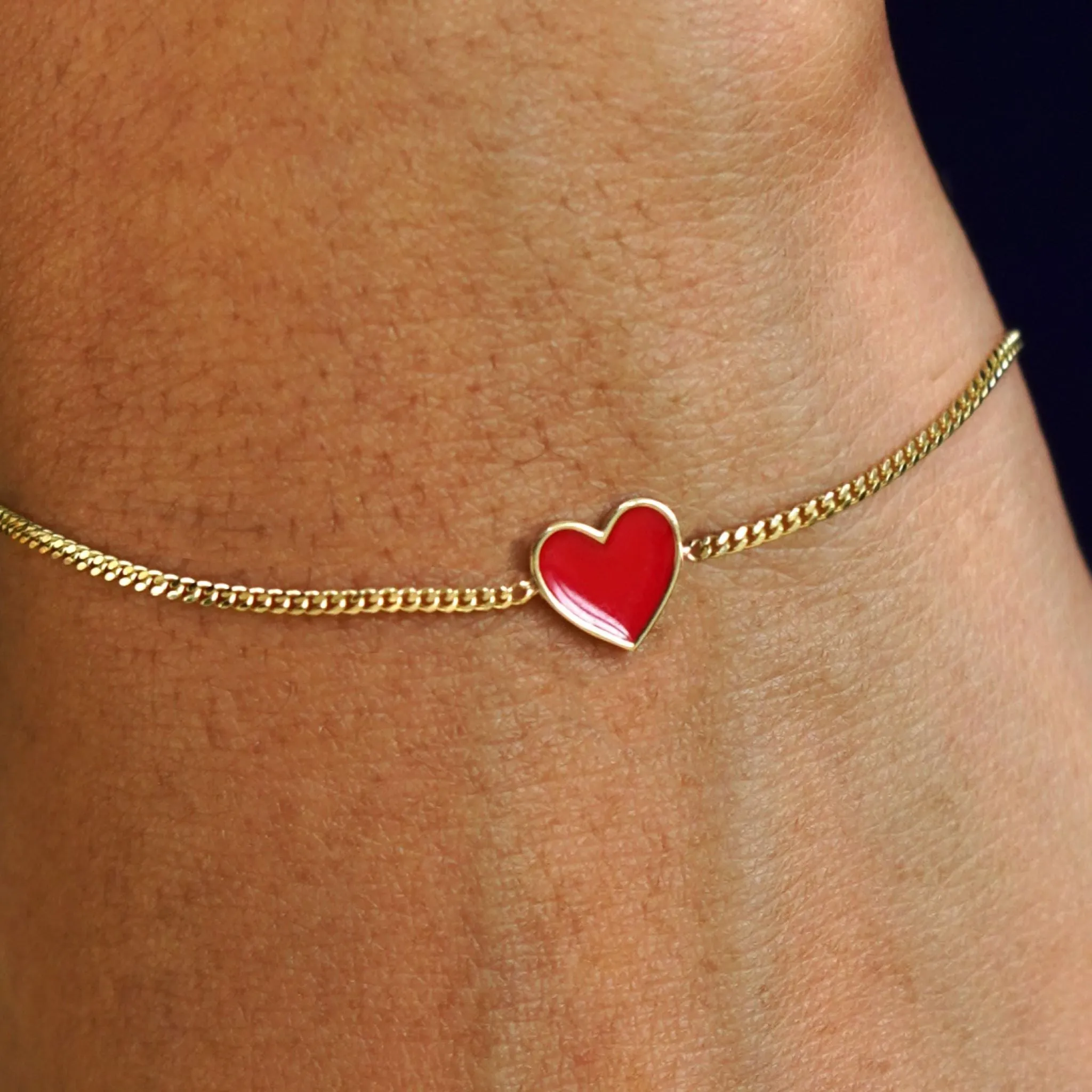 Enamel Heart Bracelet
