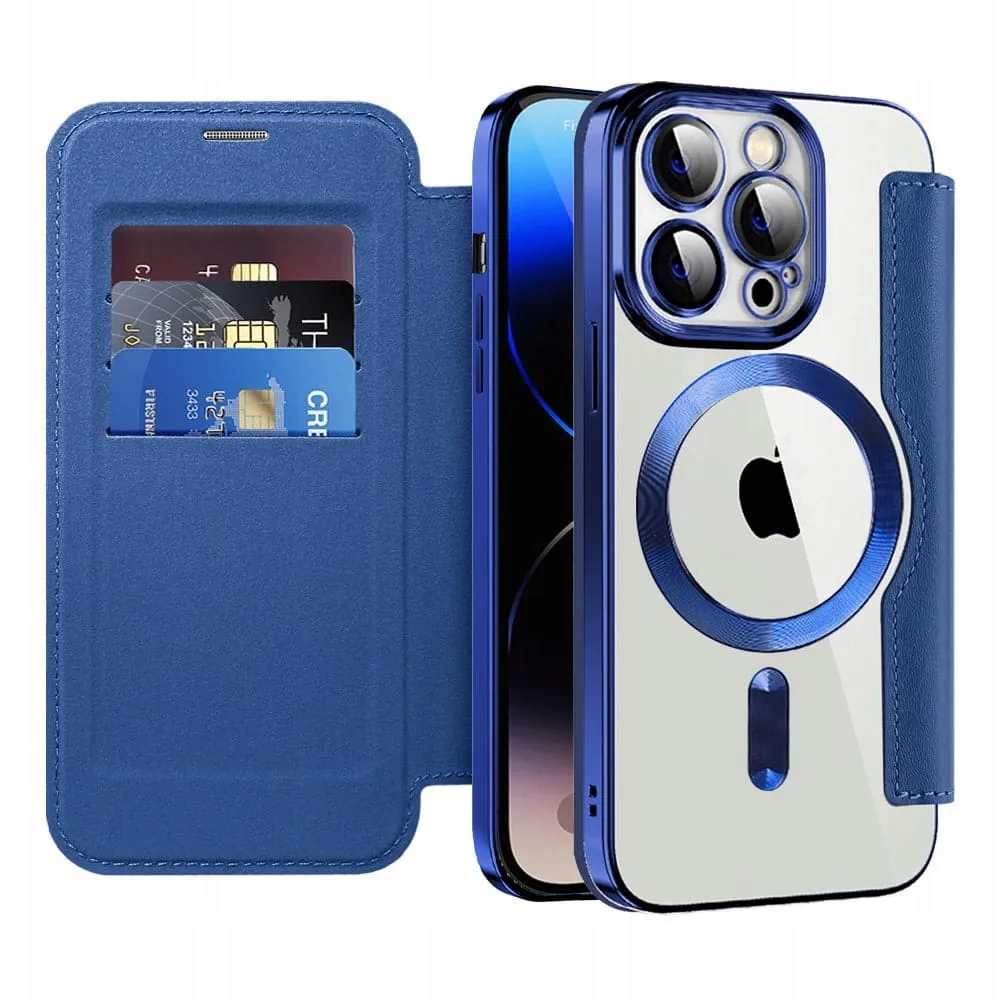 Etui Flip Wallet Magsafe iPhone 11 - Niebieski