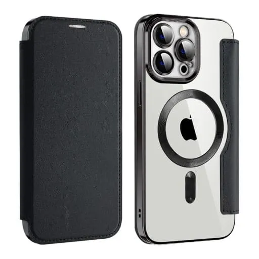Etui Flip Wallet Magsafe iPhone 13 Pro - Czarny