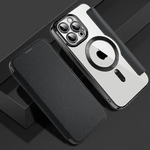 Etui Flip Wallet Magsafe iPhone 13 Pro - Czarny