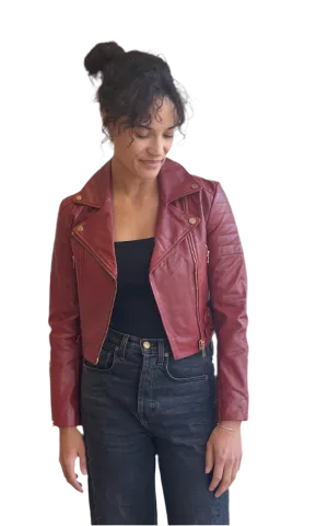 Eureka Biker Jacket in Red