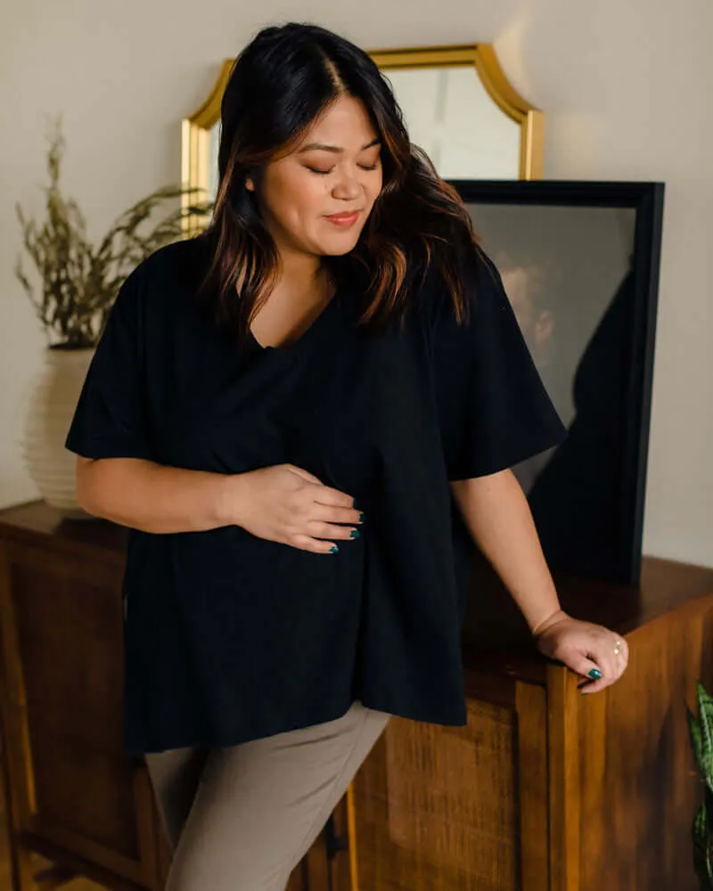 Everywhere Nursing & Maternity V-Neck Tee | Black
