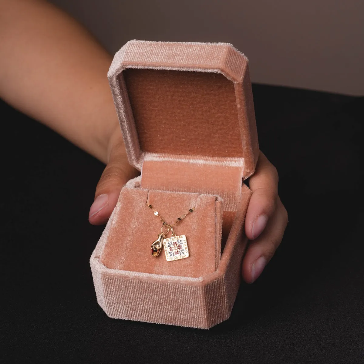 Fancy Velvet Ring, Earring & Necklace Box