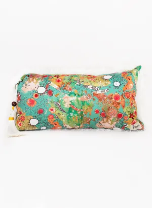 'feathers, flowers, showers' shag art pillow