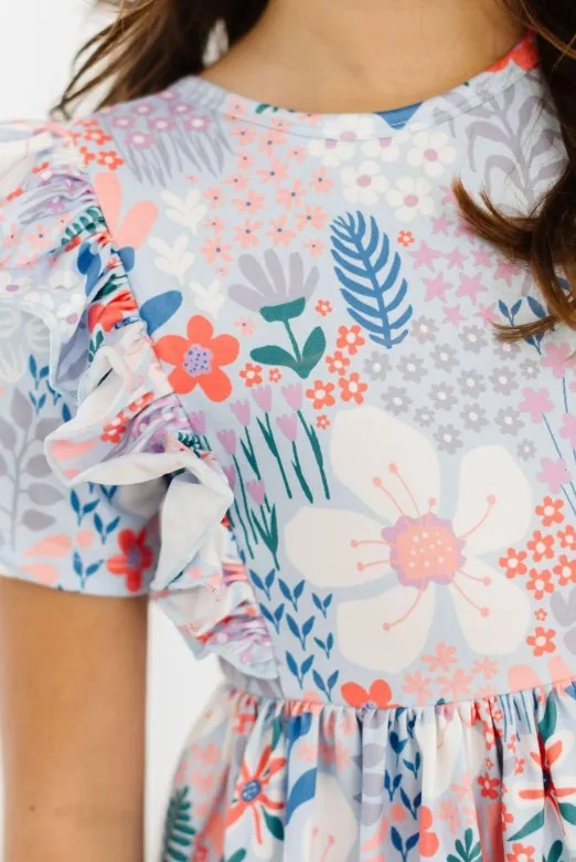 Field of Flowers S/S Ruffle Twirl Dress