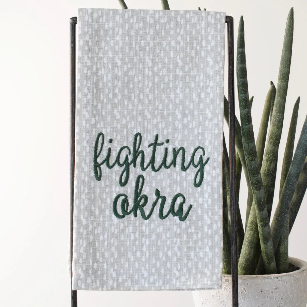 Fighting Okra Hand Towel