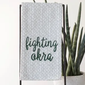 Fighting Okra Hand Towel
