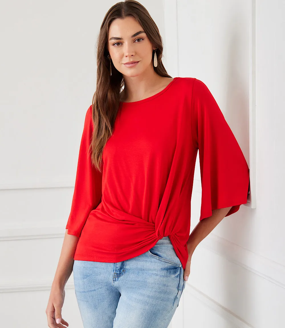 Flare Sleeve Pick-Up Top