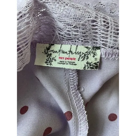 Free People Bad for You Slip / petal Lavender Polka Dot Short Dress