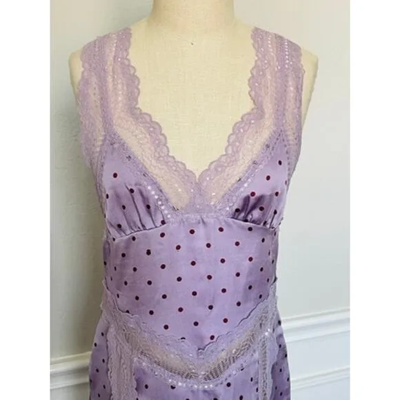 Free People Bad for You Slip / petal Lavender Polka Dot Short Dress