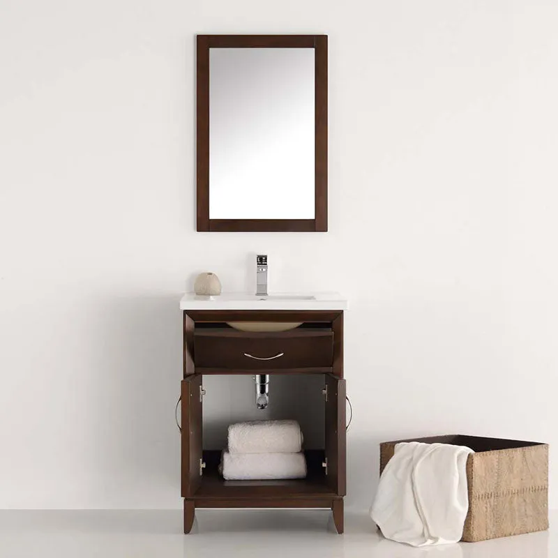 Fresca Cambridge 24" Antique Coffee Traditional Bathroom Vanity with Mirror