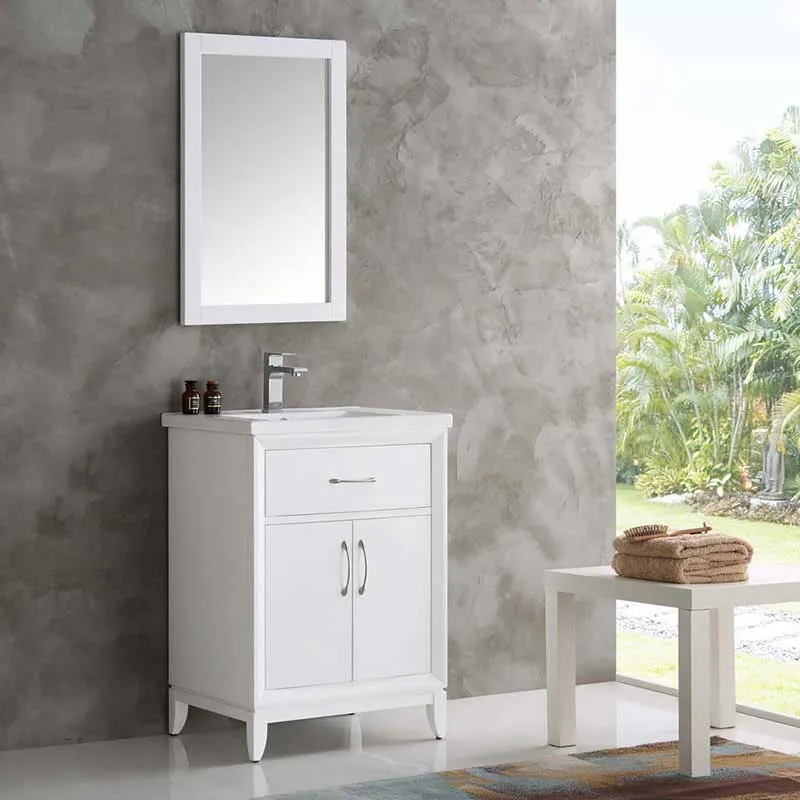 Fresca Cambridge 24" White Traditional Bathroom Vanity with Mirror