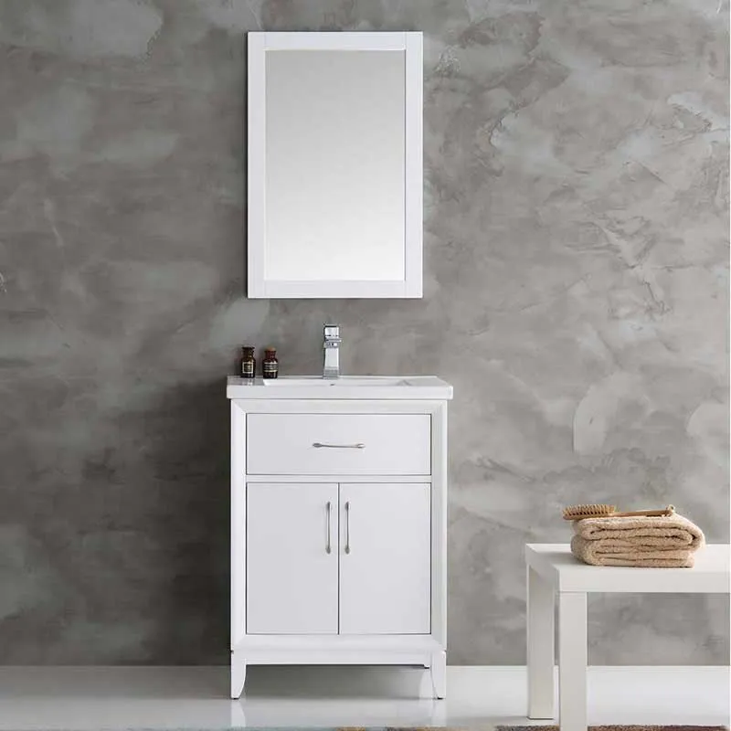 Fresca Cambridge 24" White Traditional Bathroom Vanity with Mirror