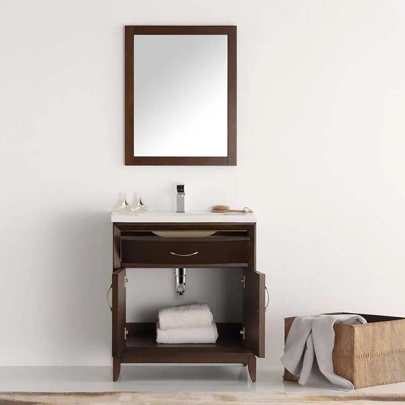 Fresca Cambridge 30" Antique Coffee Traditional Bathroom Vanity with Mirror