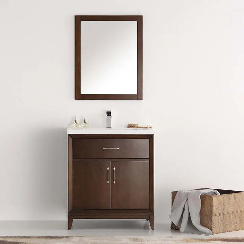 Fresca Cambridge 30" Antique Coffee Traditional Bathroom Vanity with Mirror
