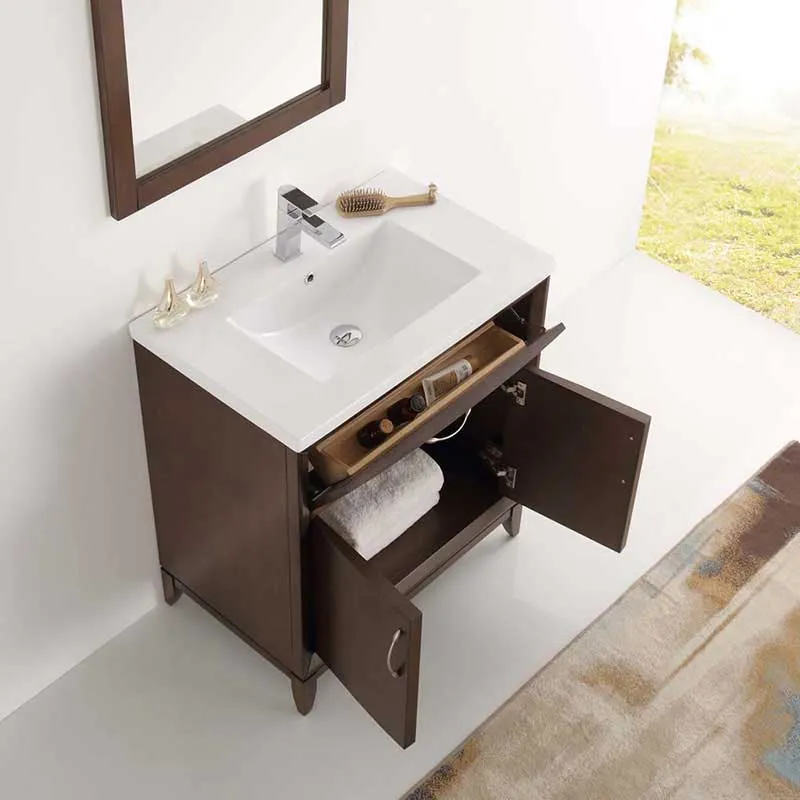 Fresca Cambridge 30" Antique Coffee Traditional Bathroom Vanity with Mirror