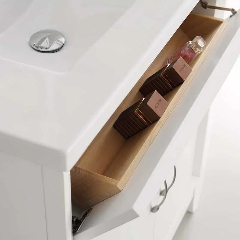 Fresca Cambridge 30" White Traditional Bathroom Vanity with Mirror