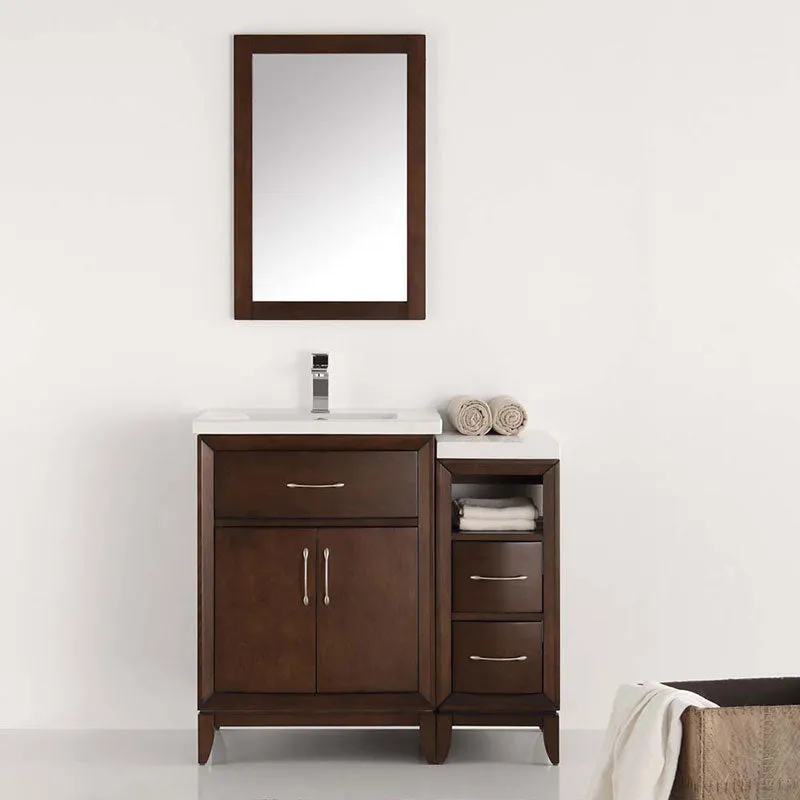 Fresca Cambridge 36" Antique Coffee Traditional Bathroom Vanity with Mirror