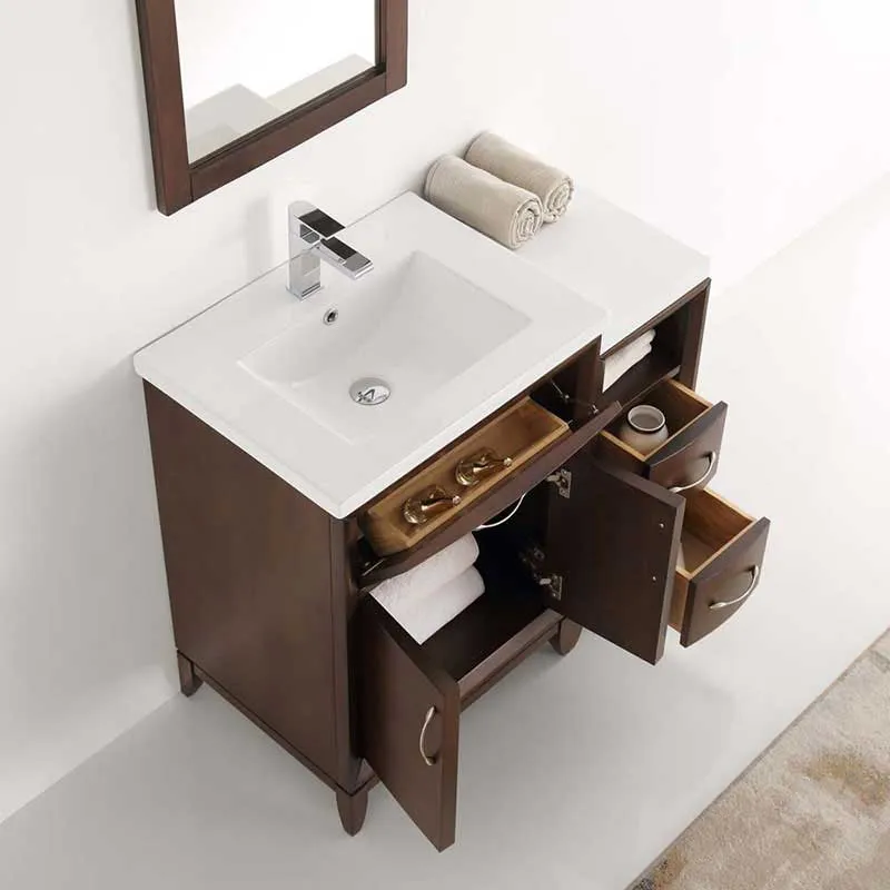 Fresca Cambridge 36" Antique Coffee Traditional Bathroom Vanity with Mirror