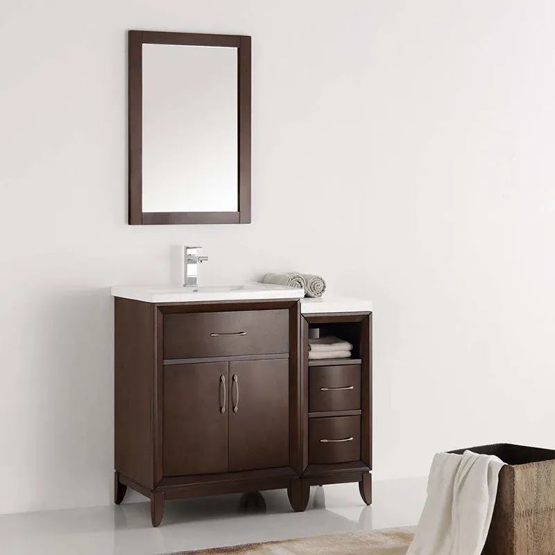 Fresca Cambridge 36" Antique Coffee Traditional Bathroom Vanity with Mirror