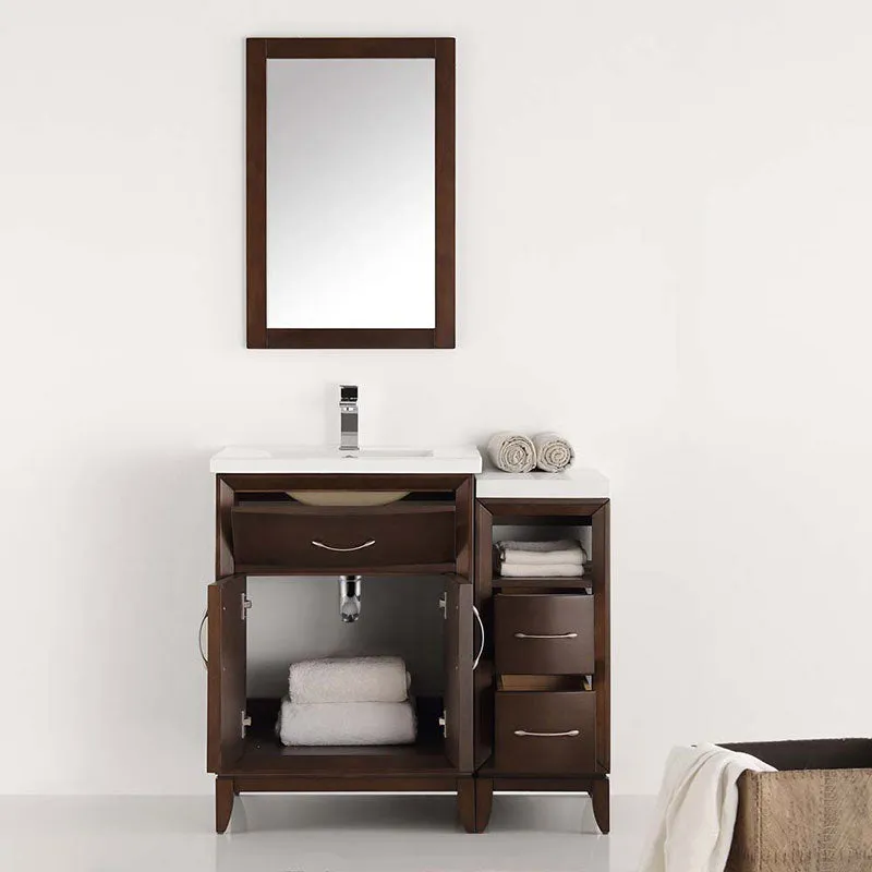 Fresca Cambridge 36" Antique Coffee Traditional Bathroom Vanity with Mirror