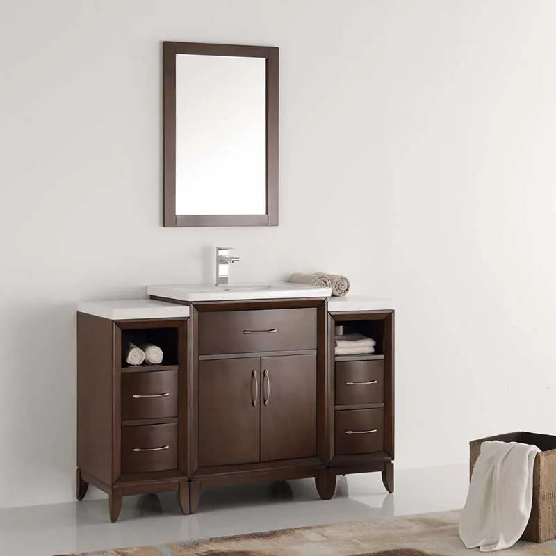 Fresca Cambridge 48" Antique Coffee Traditional Bathroom Vanity with Mirror