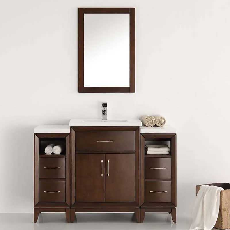 Fresca Cambridge 48" Antique Coffee Traditional Bathroom Vanity with Mirror