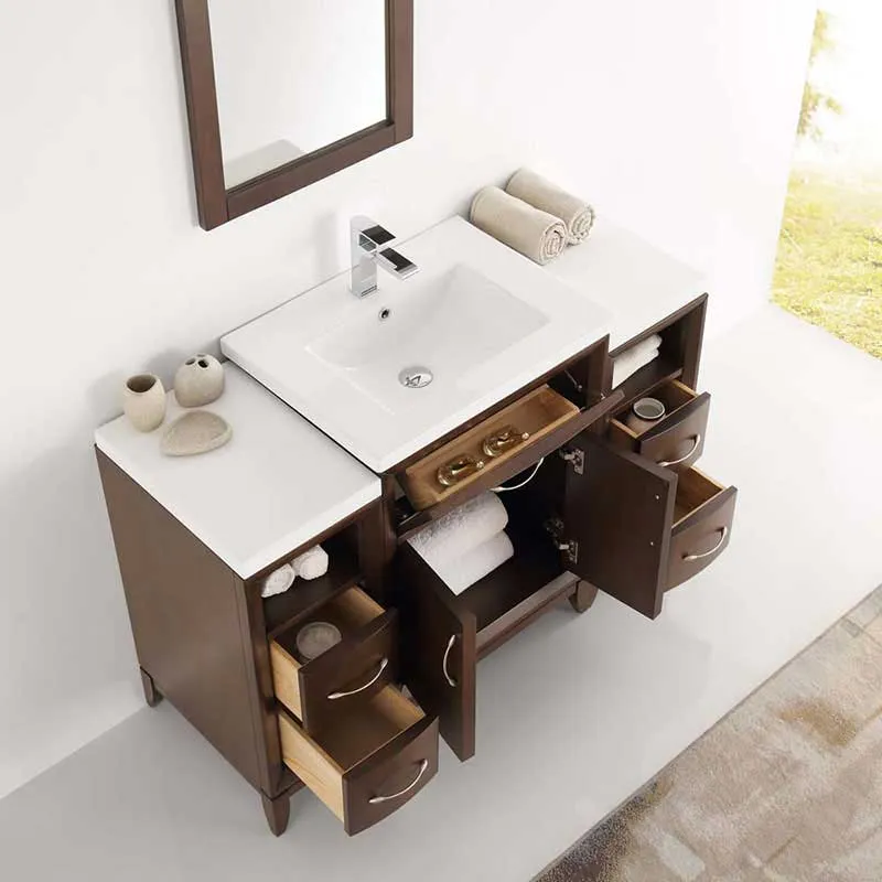 Fresca Cambridge 48" Antique Coffee Traditional Bathroom Vanity with Mirror