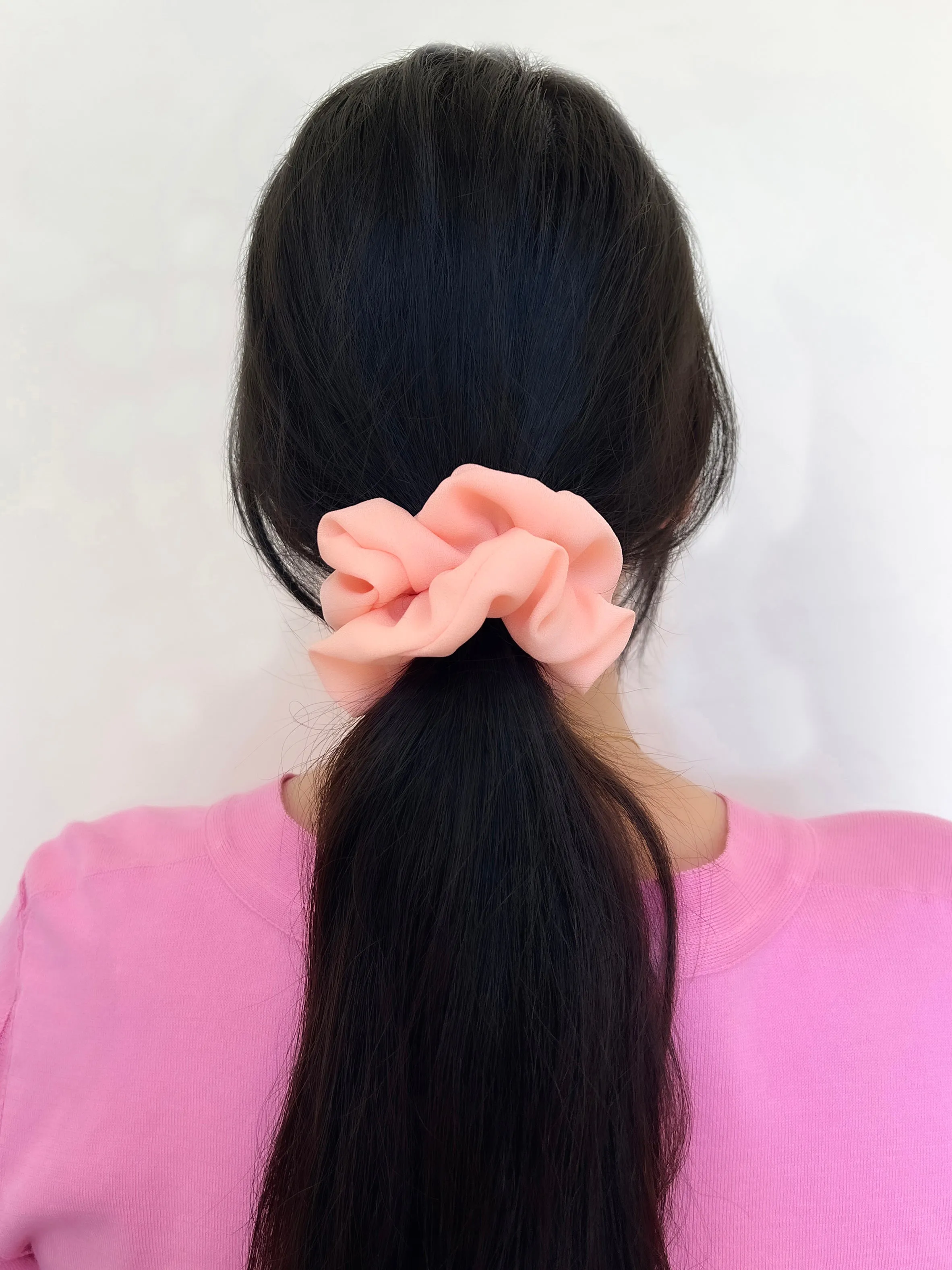 Georgette Navy Scrunchie