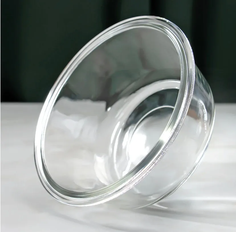 Glass Pet Food   Water Bowl - Meow/Woof Dual Dish Stand